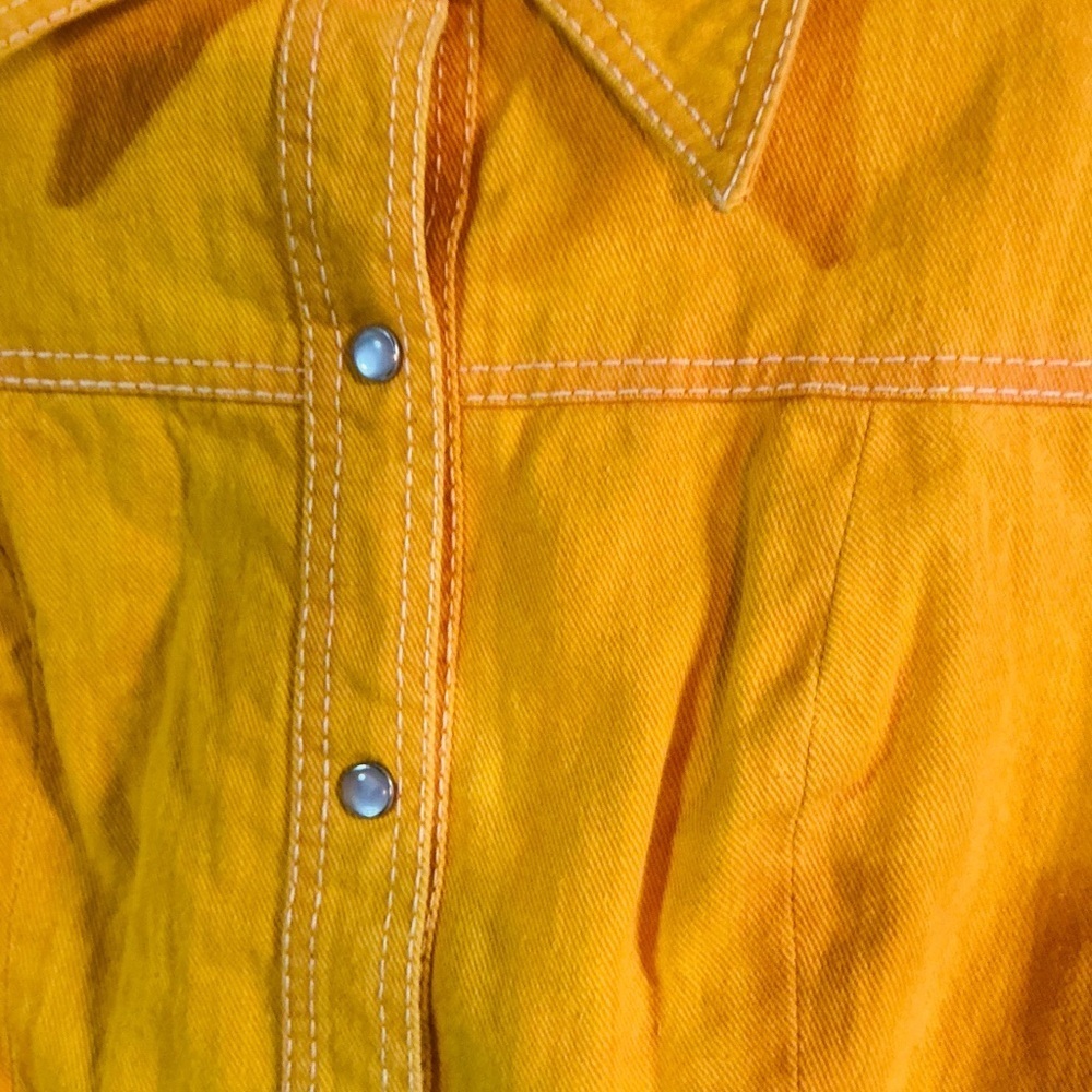 Vintage 1970’s Dotti Didit Festival Butterfly Embroidered Yellow Denim Jacket - Picture 5 of 13